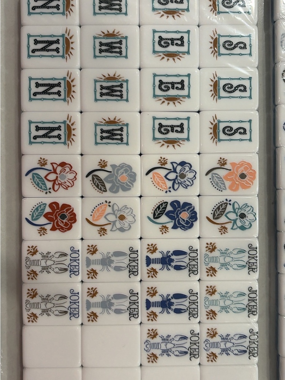 Blue and White Mahjong Tile Set - Unbranded Decorative Game Tiles - Picture 4 of 7